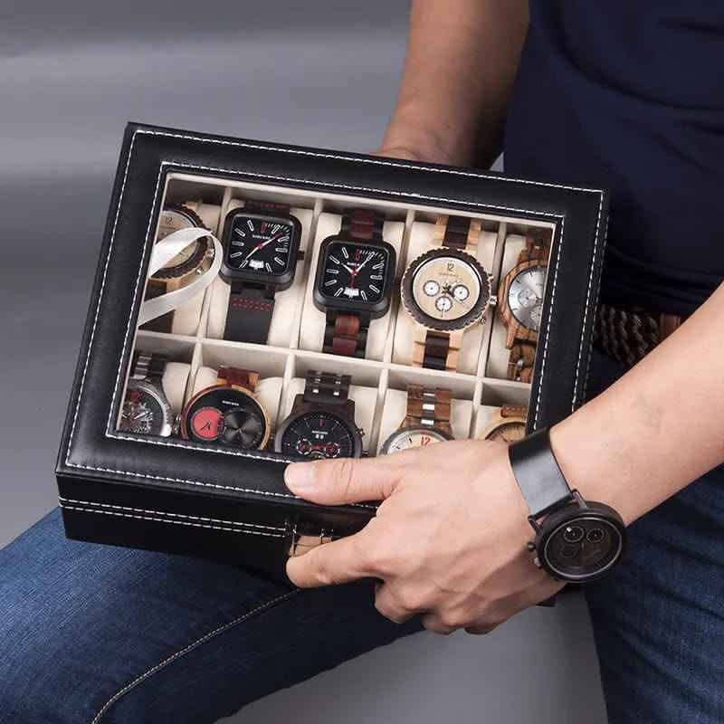 10-Slot PU Leather Watch Display Box – Elegant Storage & Showcase