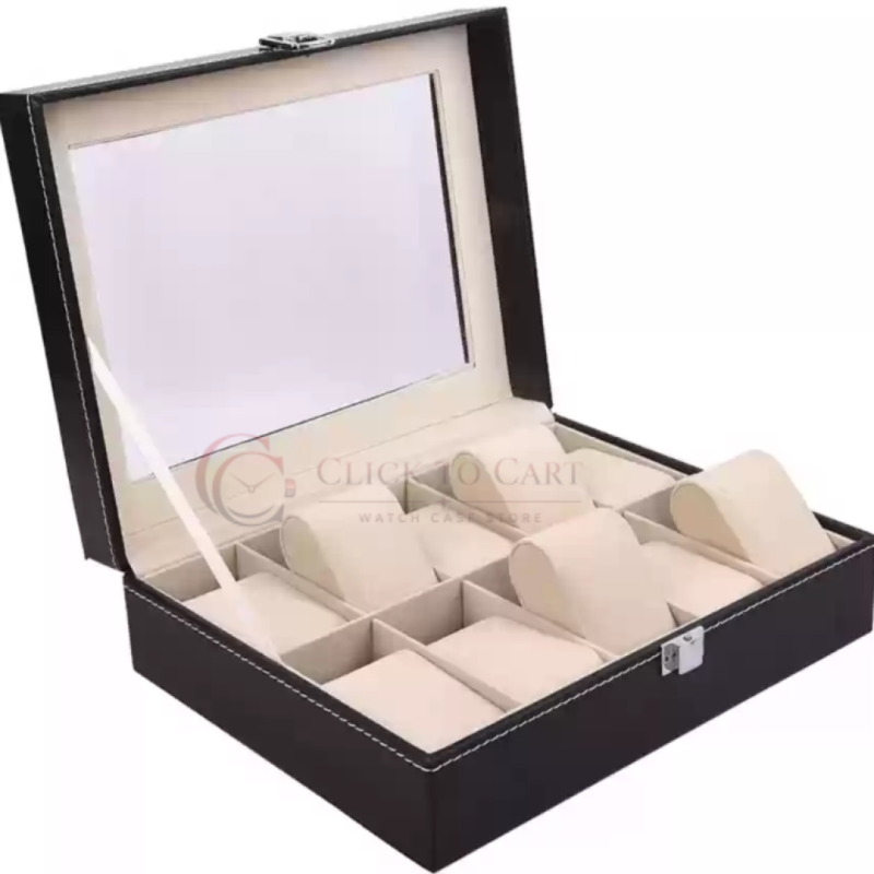 10-Slot PU Leather Watch Display Box – Elegant Storage & Showcase